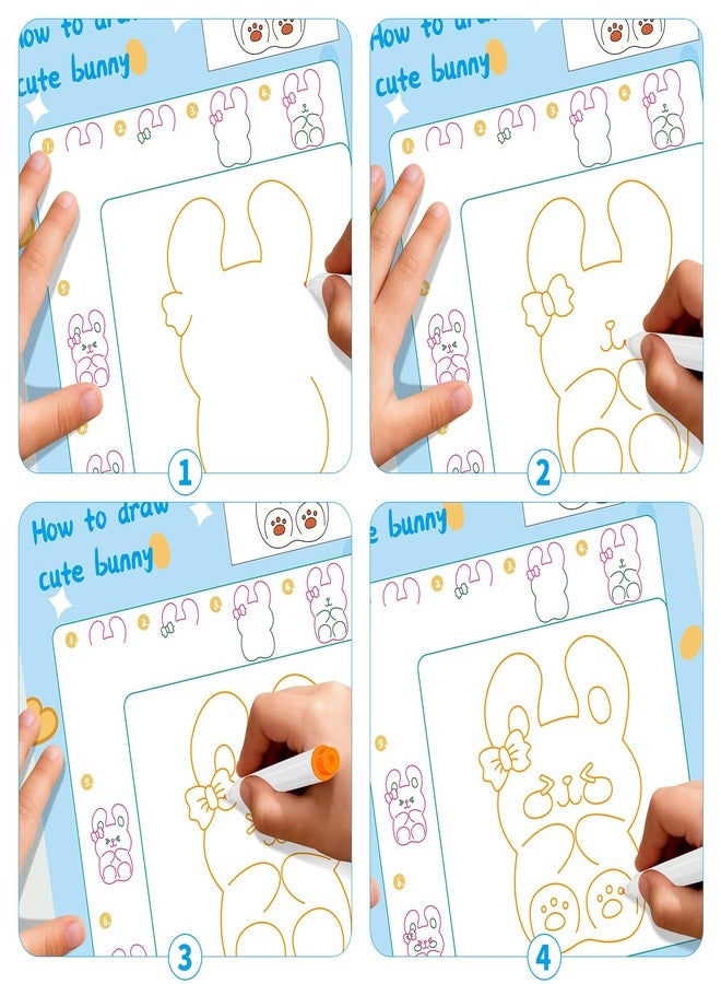 Kalysky 2Set Reusable Draw Books for Kids,How to Draw Books for Kids 3-6 6-8,Step by Step Dry Erase Activity Book - Image 5